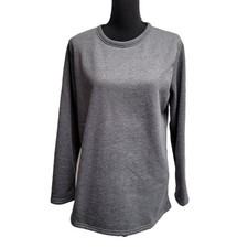 Unbranded Sweatshirt XL Gray Fleece-Lined Long-Sleeve Polyester
