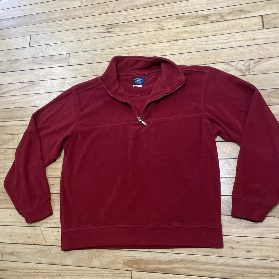 Suéter Corto Callaway Golf by Nordstrom Vintage Años 90 Polar Hombres M Rojo Cuarto Cremallera Foto 3 de 4
