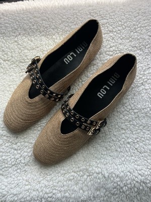 Bibi Lou Xera Moto Raffia Flats