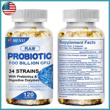 Probiotics Digestive Enzymes 100 Billion CFU Potency Immune Health 120 Capsules