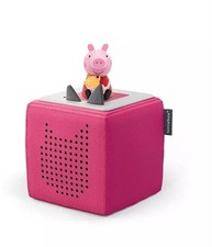 LOT Pink Toniebox Audio Player Wooden Display Shelf 13 Tonie Figures Peppa