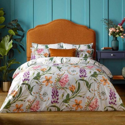 Graham & Brown Bettwäsche Botanisch Hell Multi Bettbezug Set 100 % Baumwollsatin
