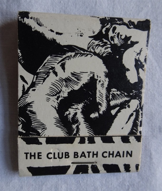 Vintage Matchbook, The Club Baths, Gay Bathhouse, New York City, LGBTQ Interest