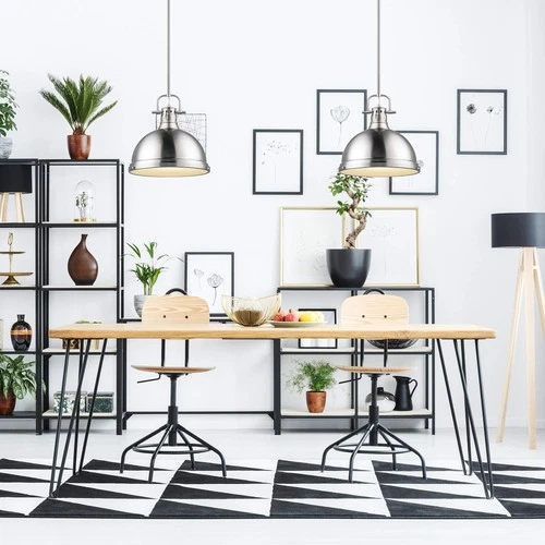 Duncan 1 Light 14 inch Chrome Pendant Ceiling Light, 14", 3604-L CH-SF - Picture 8 of 9