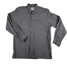 Vintage Levis Shirt Mens Large Blue Brown Plaid Flannel Button Up Casual 90s