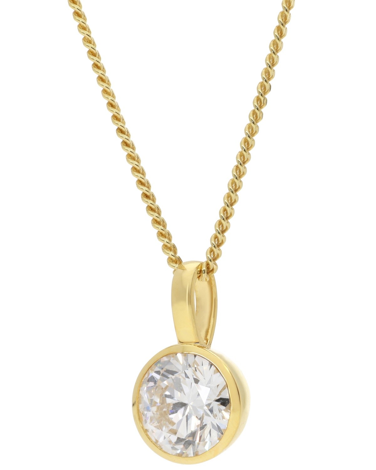 GLIZZ Schmuck Anhänger Gold 333 Lab Grown Diamant 1,0 ct + vergoldete Kette GL14