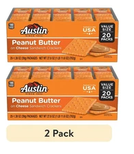 Austin Peanut Butter on Cheese Sandwich Crackers Single Serve Snack Crackers 20