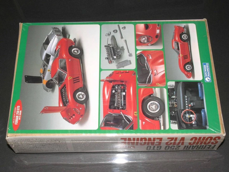 Gunze Sangyo Ferrari 250GTO scala 1/24 model kit motore V12 1987 - Immagine 4 di 4