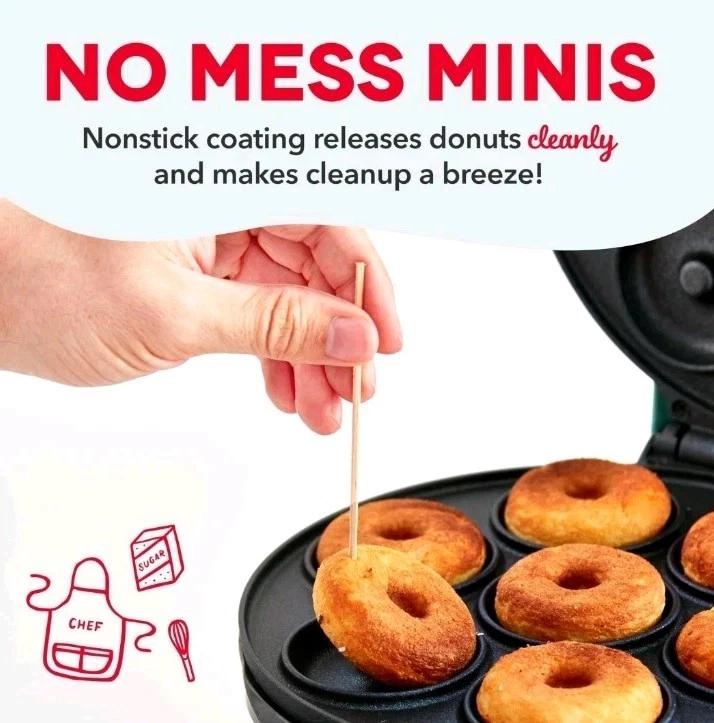 DASH Mini Donut Maker - 7 Tasty Donuts Perfect for Snacks With Donut Design - Image 3 of 4