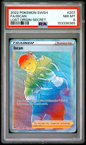 2022 POKEMON SWORD & SHIELD LOST ORIGIN SECRET #207 FULL ART/ISCAN PSA 8