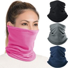 Winter Fleece Neck Gaiter Windproof Warmer Bandana Face Mask Scarf for Men Women