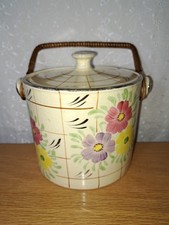 Schöne Arthur Holz Keramik Vintage Blumen Keks Fass Korb Griffe