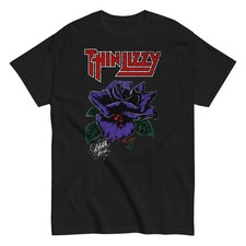 T-shirt uomo Thin Lizzy Purple Rose con licenza ufficiale nera