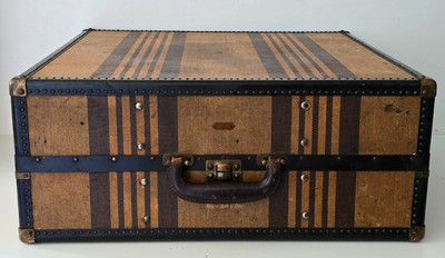 RARE 1920s Hartmann Shoe Suitcase Gibraltarized / 12 Corduroy Compartments