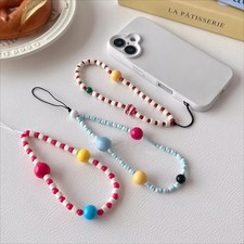 Trendy INS Cute Phone Wrist Strap Beaded Lanyard for Phone Camera Keys Bag Anti