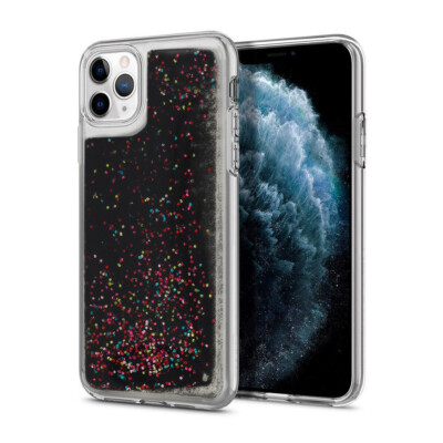 Für APPLE IPHONE 12 PRO - FUN CASE Sternenstaub Hülle Liquid  SCHWARZ