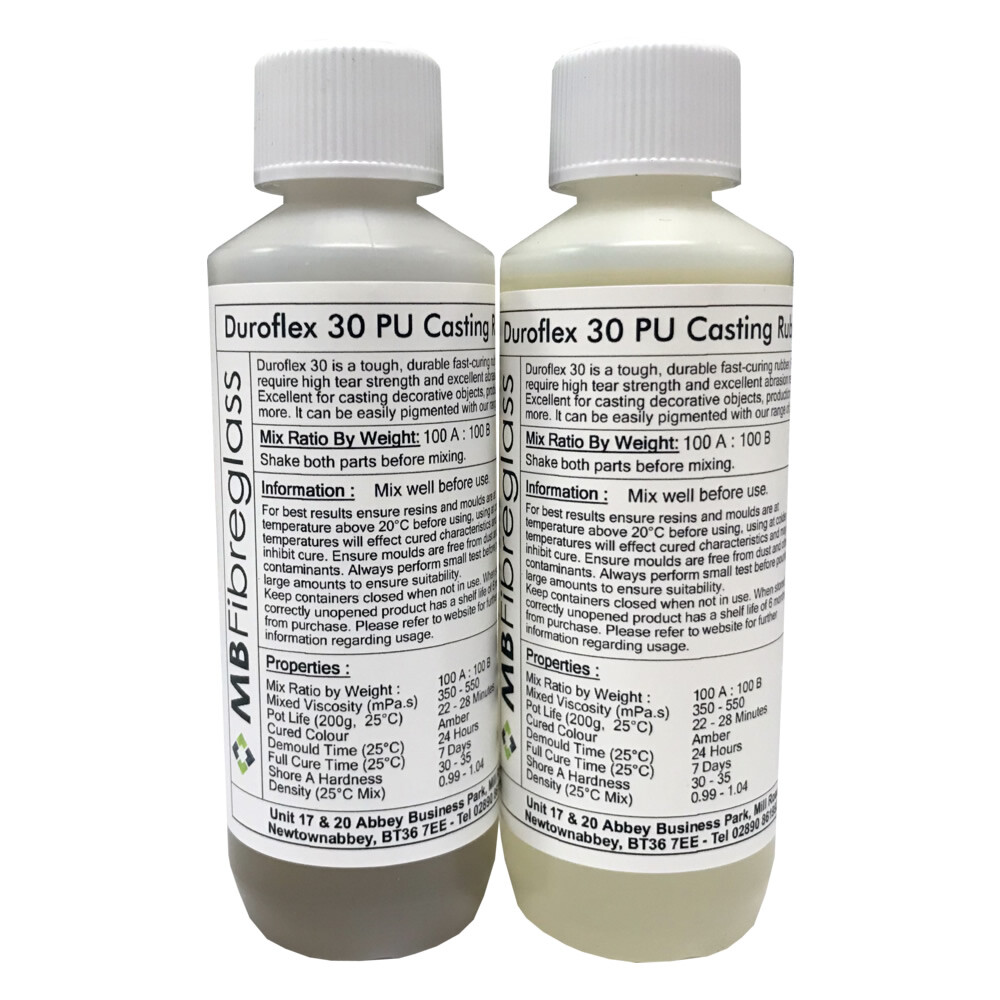 DuroFlex 30 Polyurethane Liquid Casting Rubber - 500g Kit