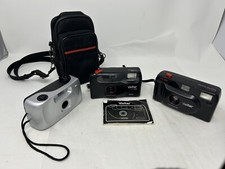 Vivitar Film Camera Lot of 3 Incl: PS: 120, PS 44  Case VG Condition -TESTED-