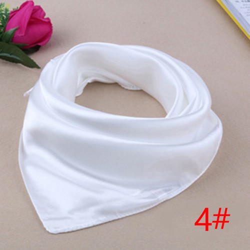 Women's Satin Silk Square Scarf Bandana Neckerchief Solid Head Neck Wrap 60×60cm - Picture 6 of 28