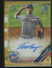 Josh Wolf 2019 Bowman Chrome Draft 1st Gold Wave Refractor /50 AUTO METS