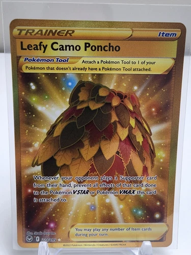 Leafy Camo Poncho 214/195 Silver Tempest SECRET RARE GOLD Trainer NM/MINT