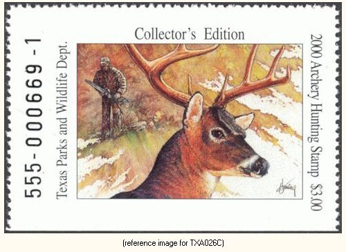 D2K Texas Archery Stamp 2000 ($3.00) - Picture 1 of 1