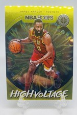 2019-20 NBA Hoops Premium Stock Gold Shimmer High Voltage James Harden No.19