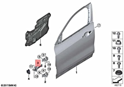 Genuine BMW F39 X2 16d 18d 18dX 18i 20d 20dX Door Brake Front Left 51217463625