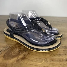 Socofy Women’s Black Thong Flip Flop Sandals Size Euro 41 US Size 10