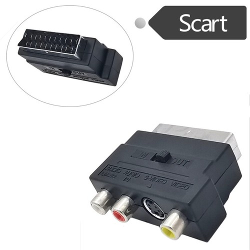 21PIN Male SCART to 3RCA Female Adapter Connector with On/Off Button for Video - Picture 4 of 8