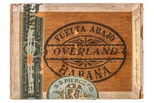 Rare 1910s S.S.Pierce *The Overland” cedar 50 cigar box in very good condition