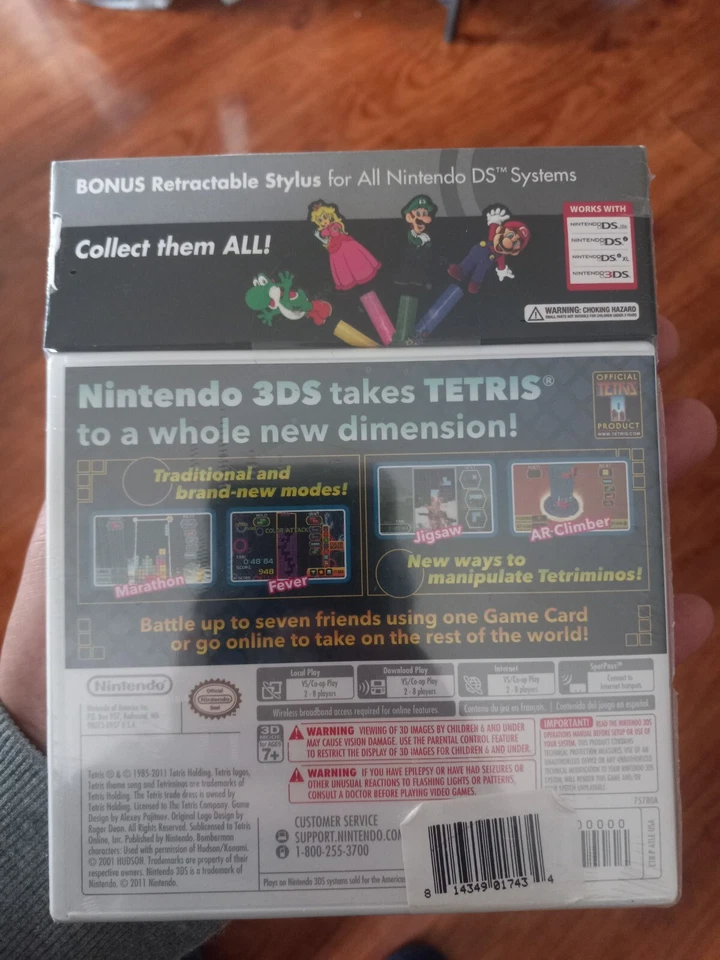 2011 Tetris Axis Nintendo 3DS & Bonus Retractable Mario Stylus New Sealed - Image 3 of 4