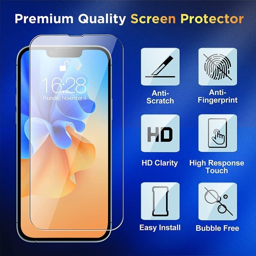 6PC For iPhone 16 15 14 13 12 Pro Max FULL COVER Tempered Glass Screen Protector - Picture 2 of 9