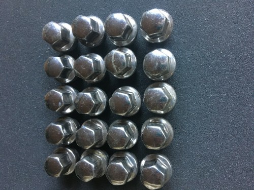 RYBO Set of 4 M12 x 1.5, 19mm Hex Chrome Alloy Wheel Nuts, Compatible With Ford & More