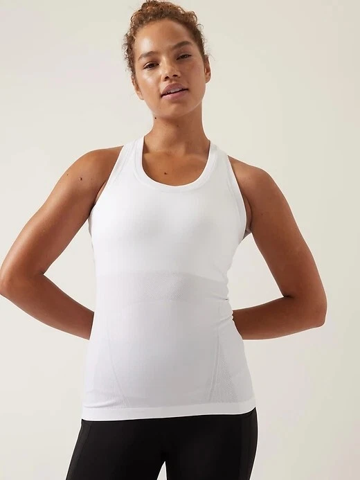 Athleta M MEDIUM Momentum Seamless Tank Top, Bright White Running Workout  Shirt