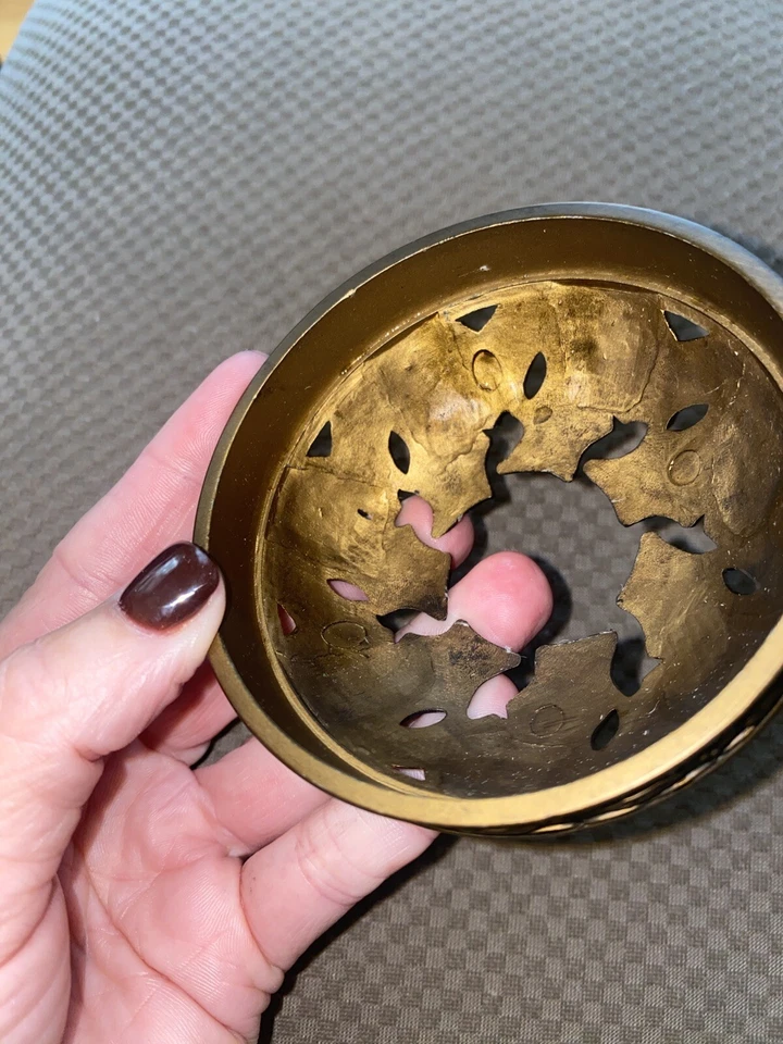 Yankee Candle Metal Jar Topper. Antique Gold. Christmas Holly - Изображение 3 из 4