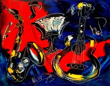 GRAND JAZZ   painting Abstract Modern Art  Contemporary  WALL DECOR Y3G4F