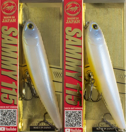 (LOT OF 2) LUCKY CRAFT SAMMY 115 F 4.5" 5/8OZ SM115-445 FRENCH PEARL OB E4185