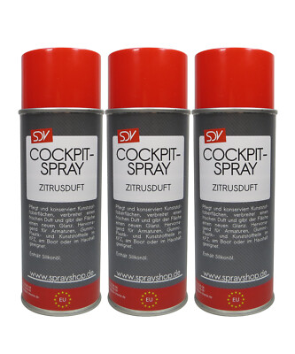 COCKPITSPRAY Zitrusduft 3x 400ml Cockpit Pflege Reiniger Citrusduft Zitrone