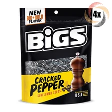 4x Bigs Cracked Pepper Flavor Sunflower Seed Bags 5.35oz New Big & Bold Flavor!