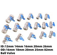 16mm 18mm 20mm 25mm 32mm Compression BUTTERFLY Ball Valve Blue Handle Full Bore