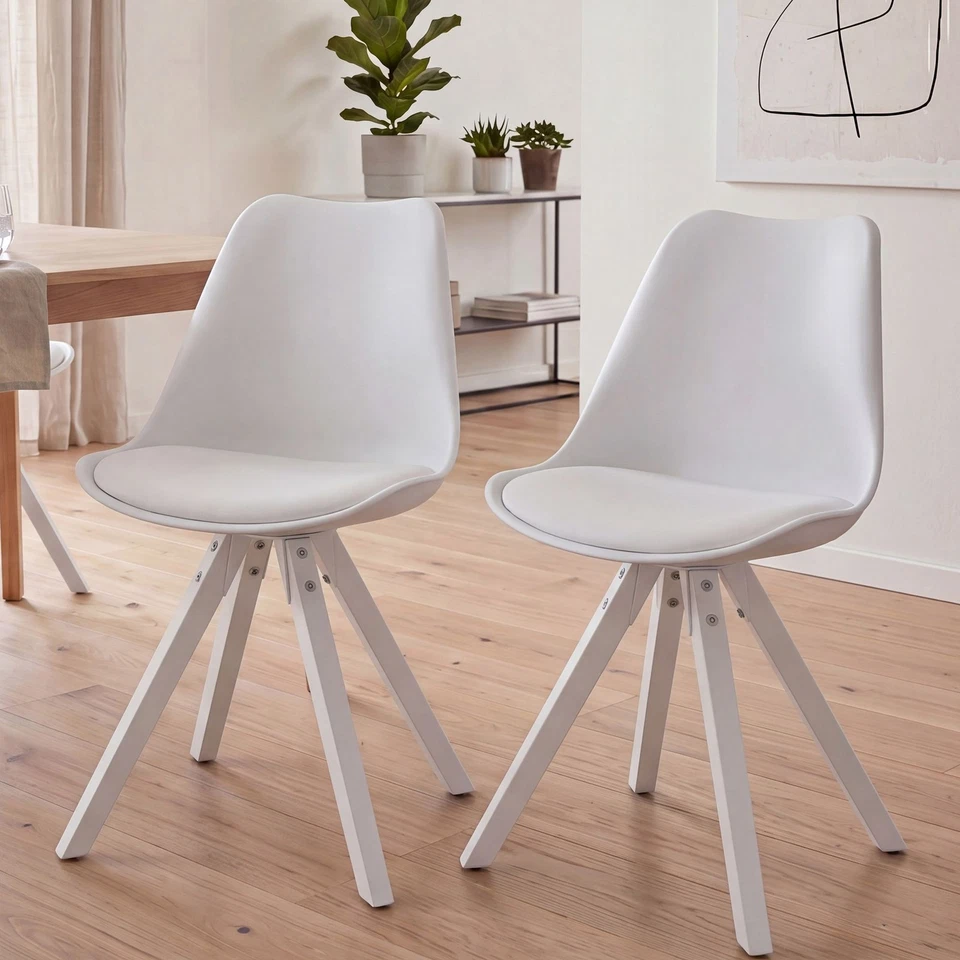 FineBuy Chaise de Salle à Manger Lot de 2 Scandinave Chaise de Cuisine Design - Photo 1/1