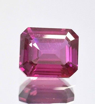 Natural Deep Purple Rhodolite Emerald Cut 8-10 Ct Loose Certified Gemstone TQ126