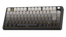 OMOTON Mechanical Keyboard Gaming 75% ISO-UK, Tri-Mode Wireless QMK/VIA Black