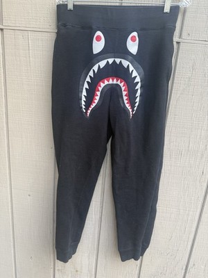 A Bathing Ape Bape Jogger Sweatpants Shark Face Men s Medium Black