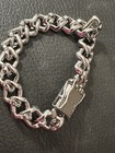 Iced Out Cuban Link Bracelet Silver Tone Micro Pave CZ Hip Hop Bling Mens 8in — photo 4