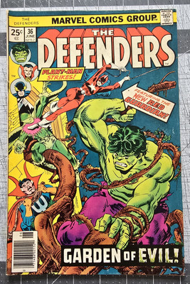 Defenders #36 (Marvel Comics June 1976) Plantman Appearance VG/FN