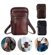 Men's Leather Belt Clip Holster Card Flip Wallet Crossbody Phone Case Cover