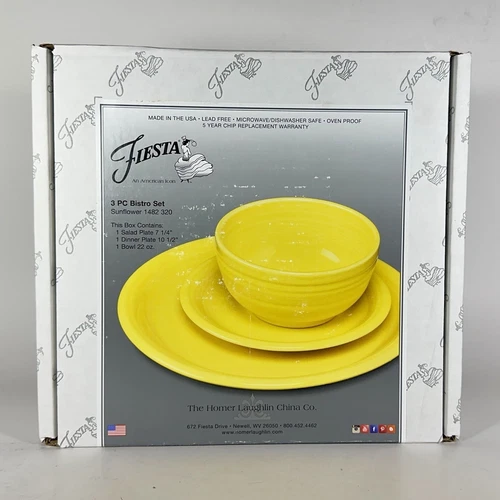 Fiesta 3 Piece Bistro Set in Sunflower | Fiestaware With Original Box