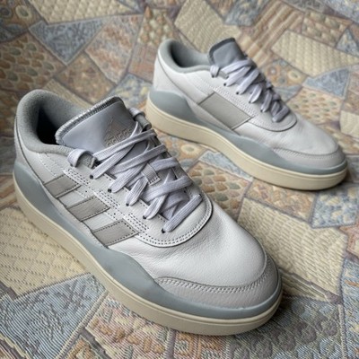 Adidas Größe 7 weiß Osade Court Turnschuhe grau Leder UVP 85£ Freizeit Lifestyle